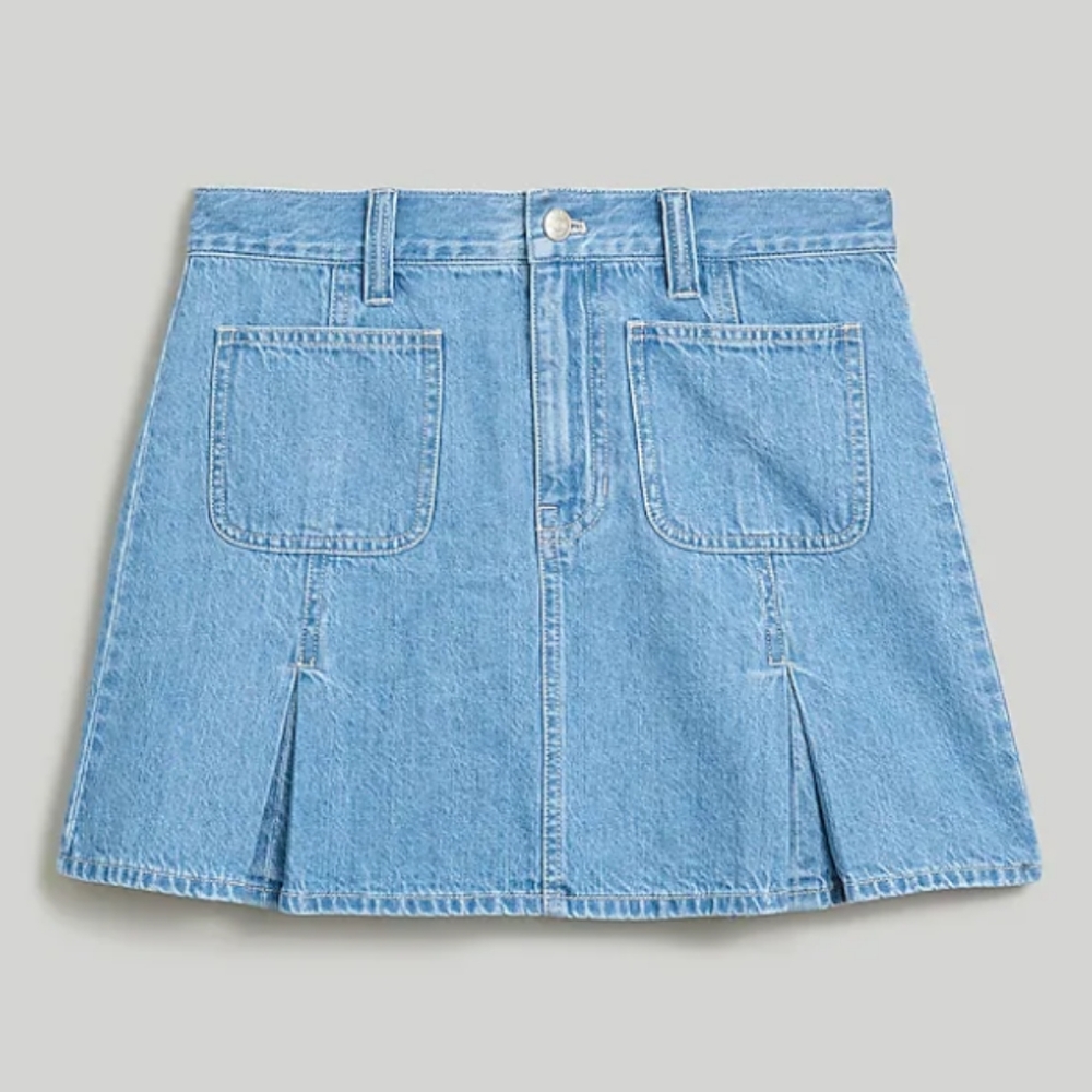MADEWELL Pleated Denim Mini NWT - Picture 6 of 9